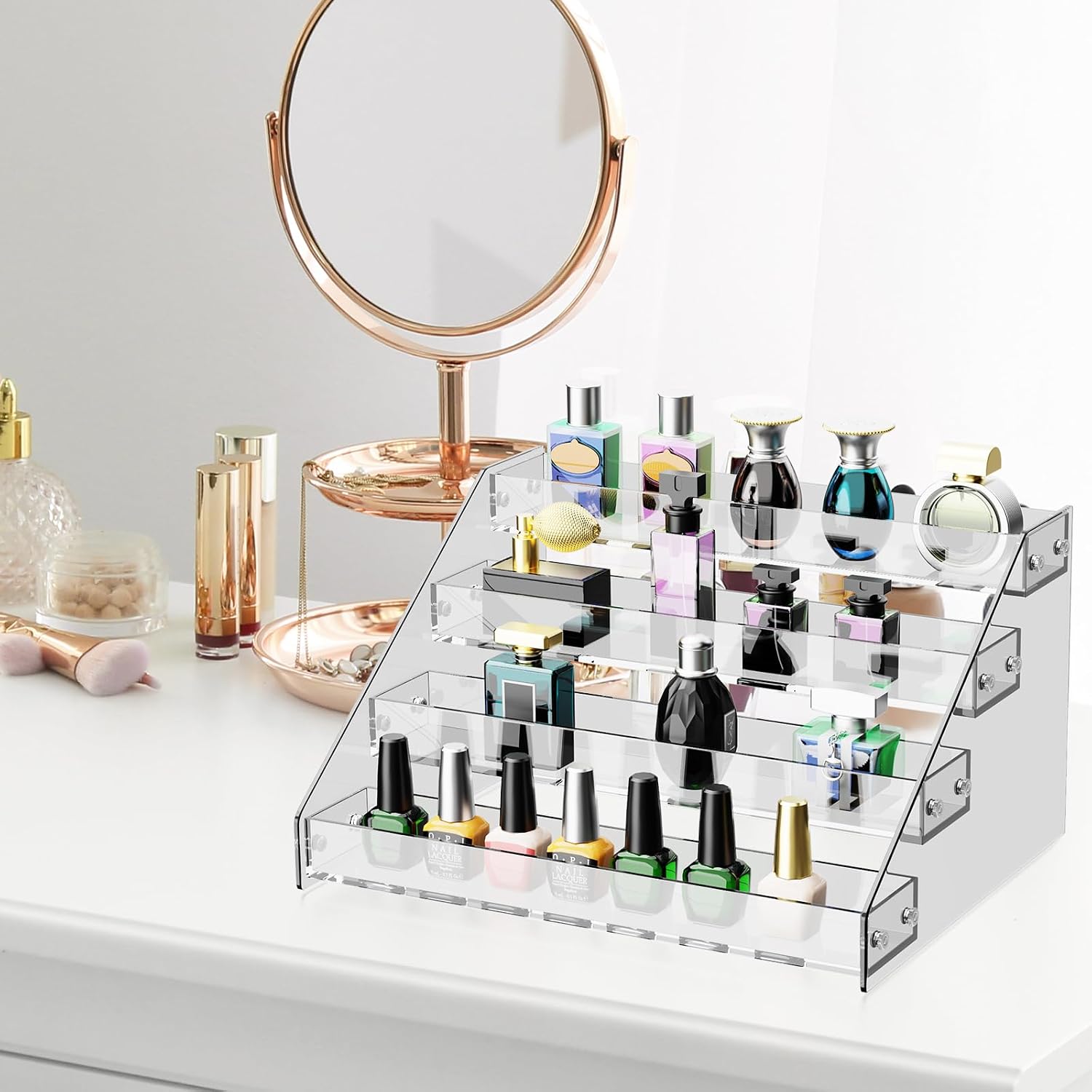 Acrylic Display Shelf,Risers Display Stands,Perfume Organizer,Cupcake Stand,Tiered Display Stand,Sticker Display,Card