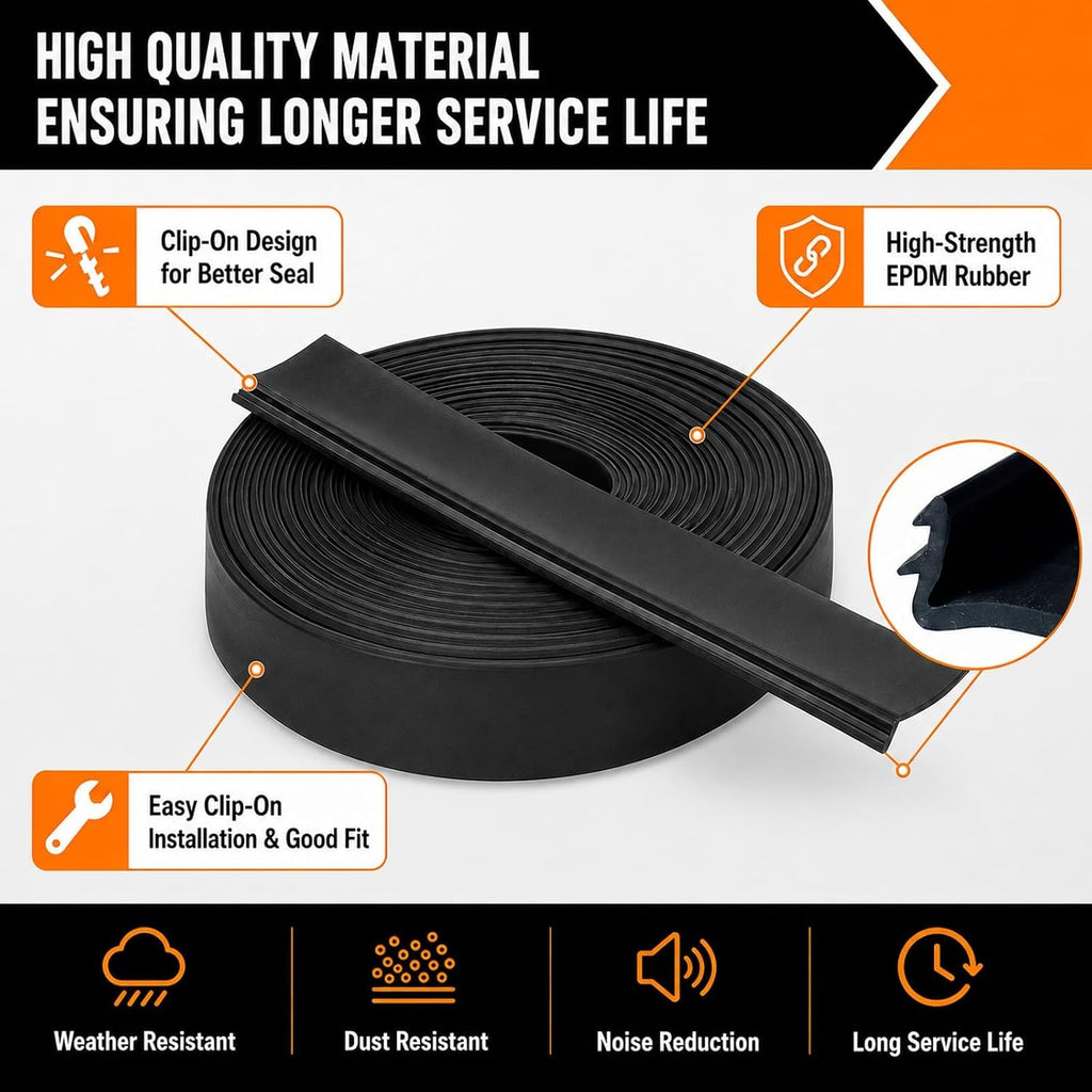 R854056 RV Slide Out Wiper Seal, 1-1/2 in x 25 FT, Clip-On