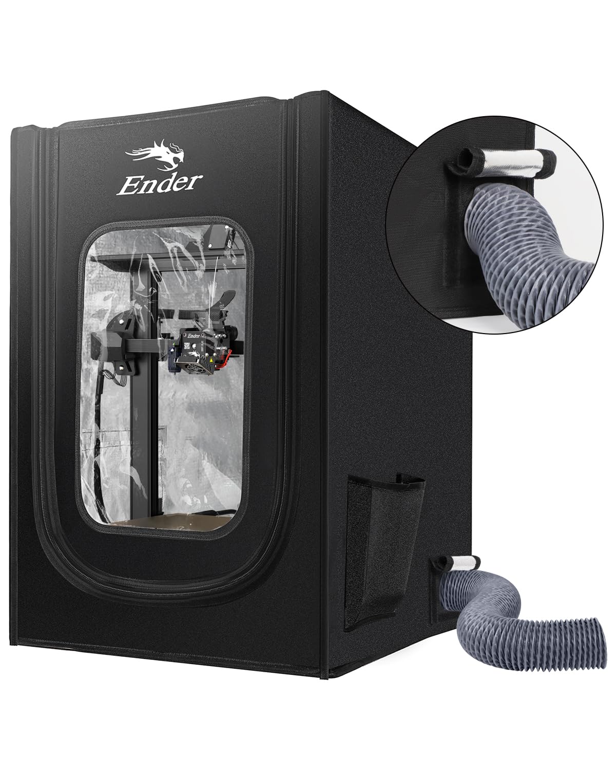 Official 3D Printer Enclosure with Fan Interface Fireproof Dustproof Constant Temperature Dust Cover 480 * 600 *