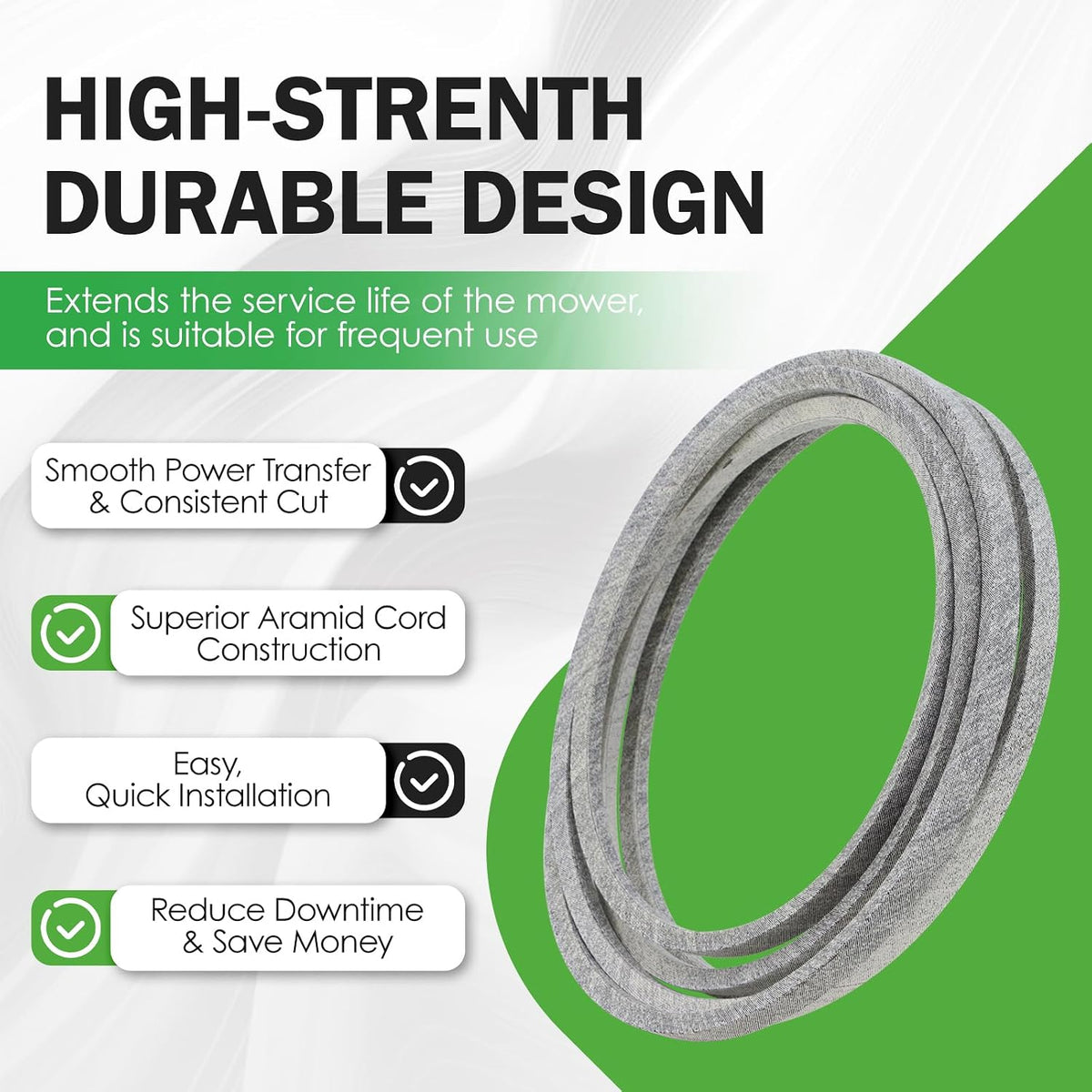 M158131 Mower Deck Belt Fit for John Deere M154296, Aramid Cord