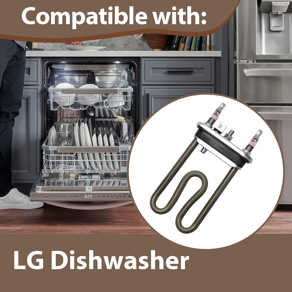 AEG72950001 Dishwasher Heater Assembly Replace 2657686 PS7788065 Compatible with LG Dishwasher