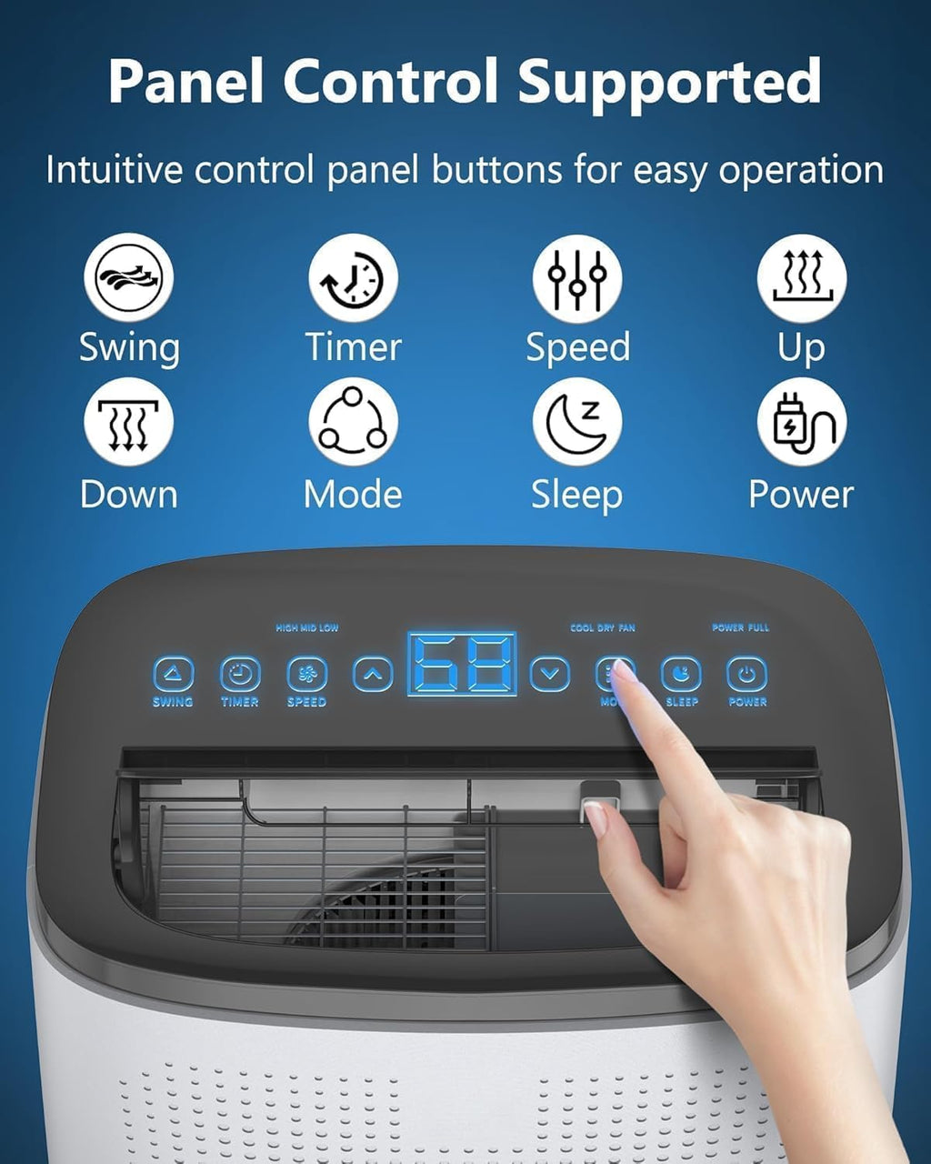 14000 BTU Portable Air Conditioners with Remote Control, 3-in-1 Free Standing Cooling AC Unit with Fan &