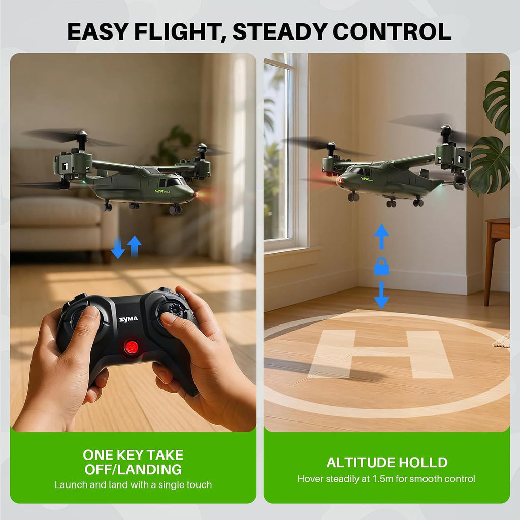 X550 RC Plane, 4CH Tiltrotor for Kids & Beginners, Stunt Flight | 6 Stunt Moves with 360° Flips, Spins, Climbing