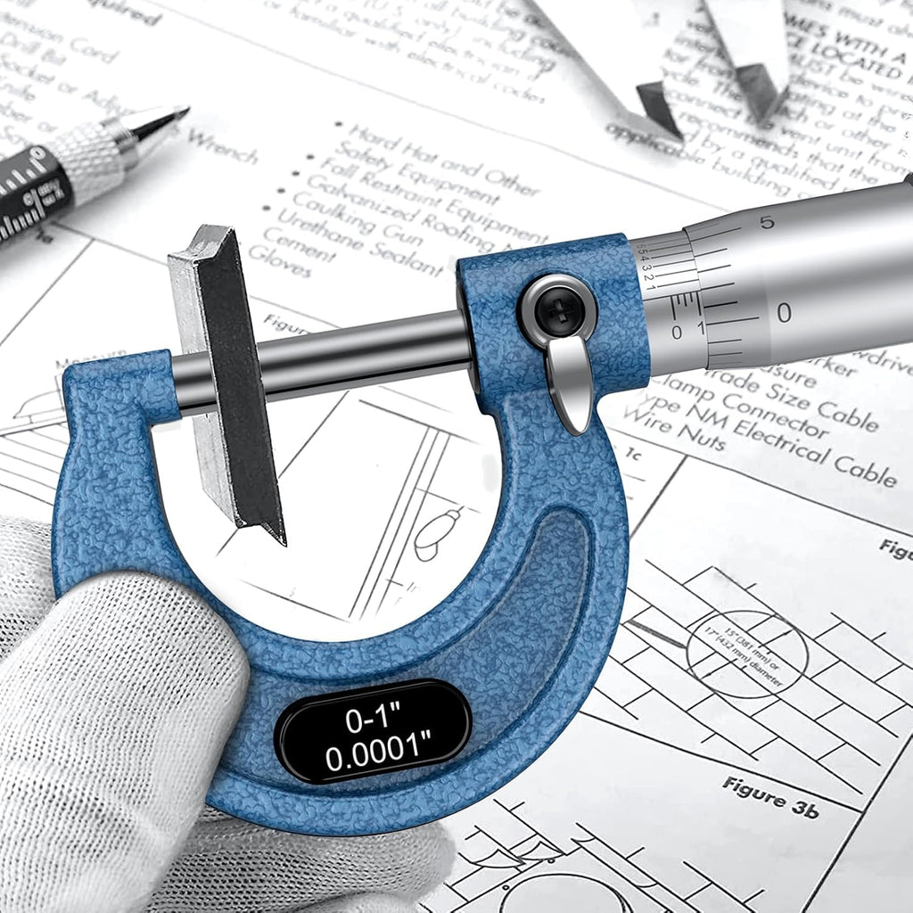 HDLNKAK Outside Micrometer 0-3", 0.0001" Graduation Micrometer Set