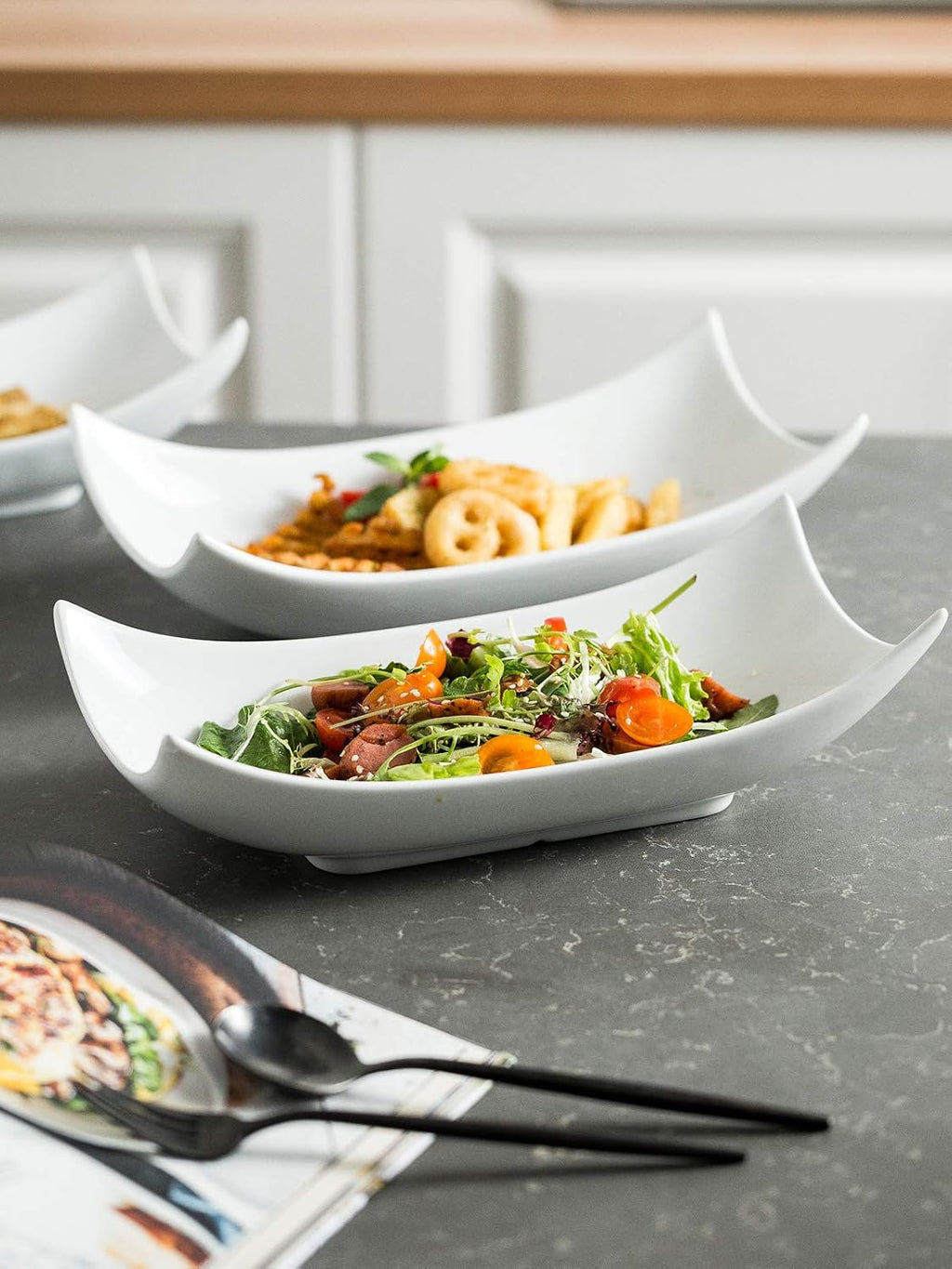 Serving Platters, 12-Inch Porcelain Decorative Bowl Serving Dishes
