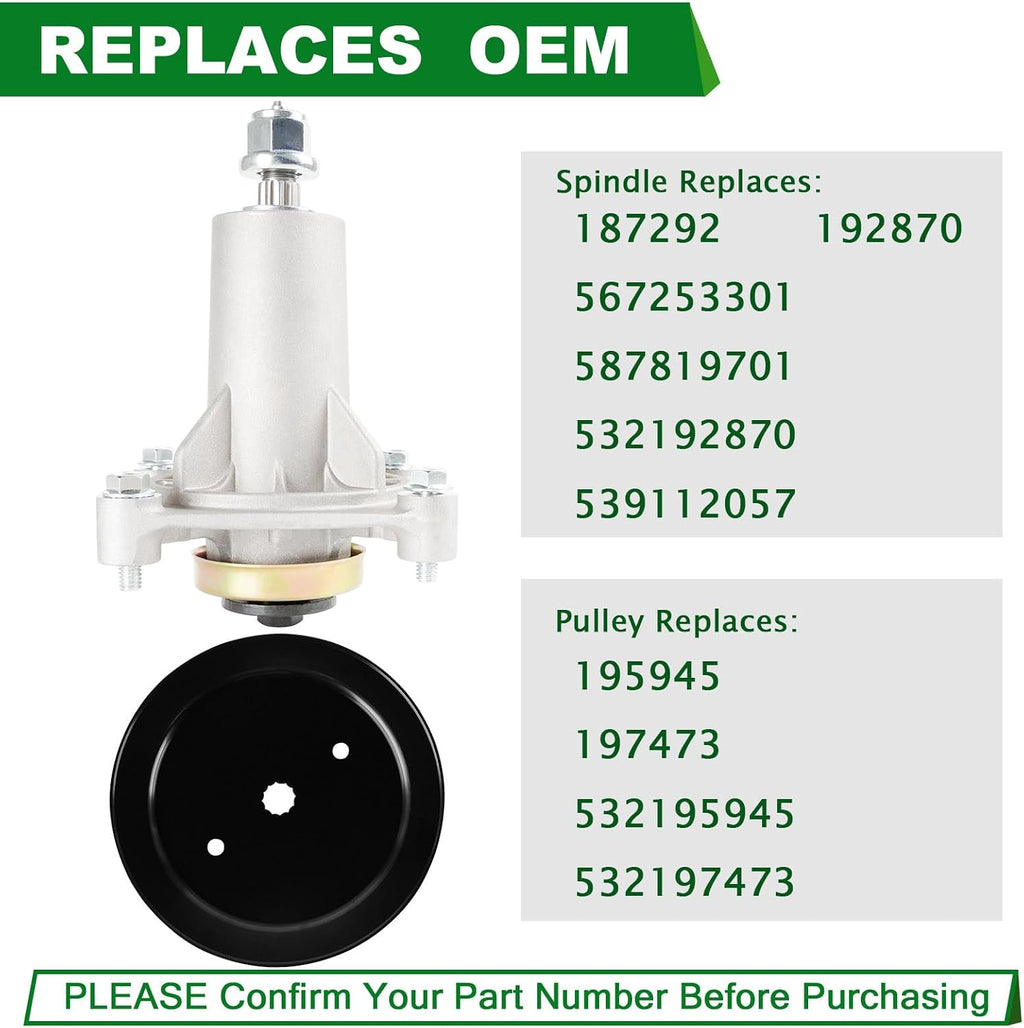 42" 46" 48" 54" Inch Deck Spindle Assembly Fit for Husqvarna YTH22V46 YTH24V48 YTA22V46 Craftsman YS4500 Lawn Mower