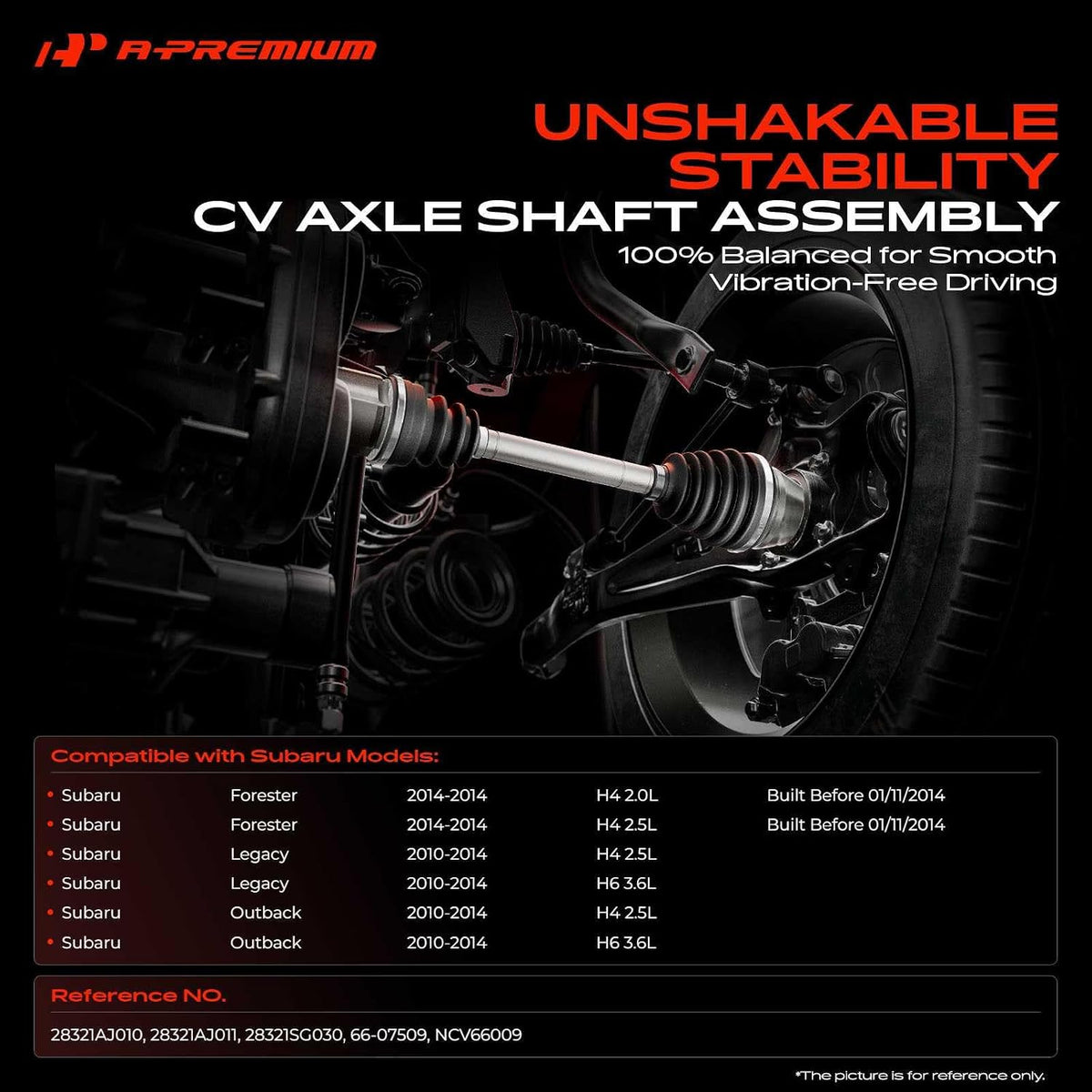 A-Premium Front Driver or Passenger Side CV Axle Shaft Assembly