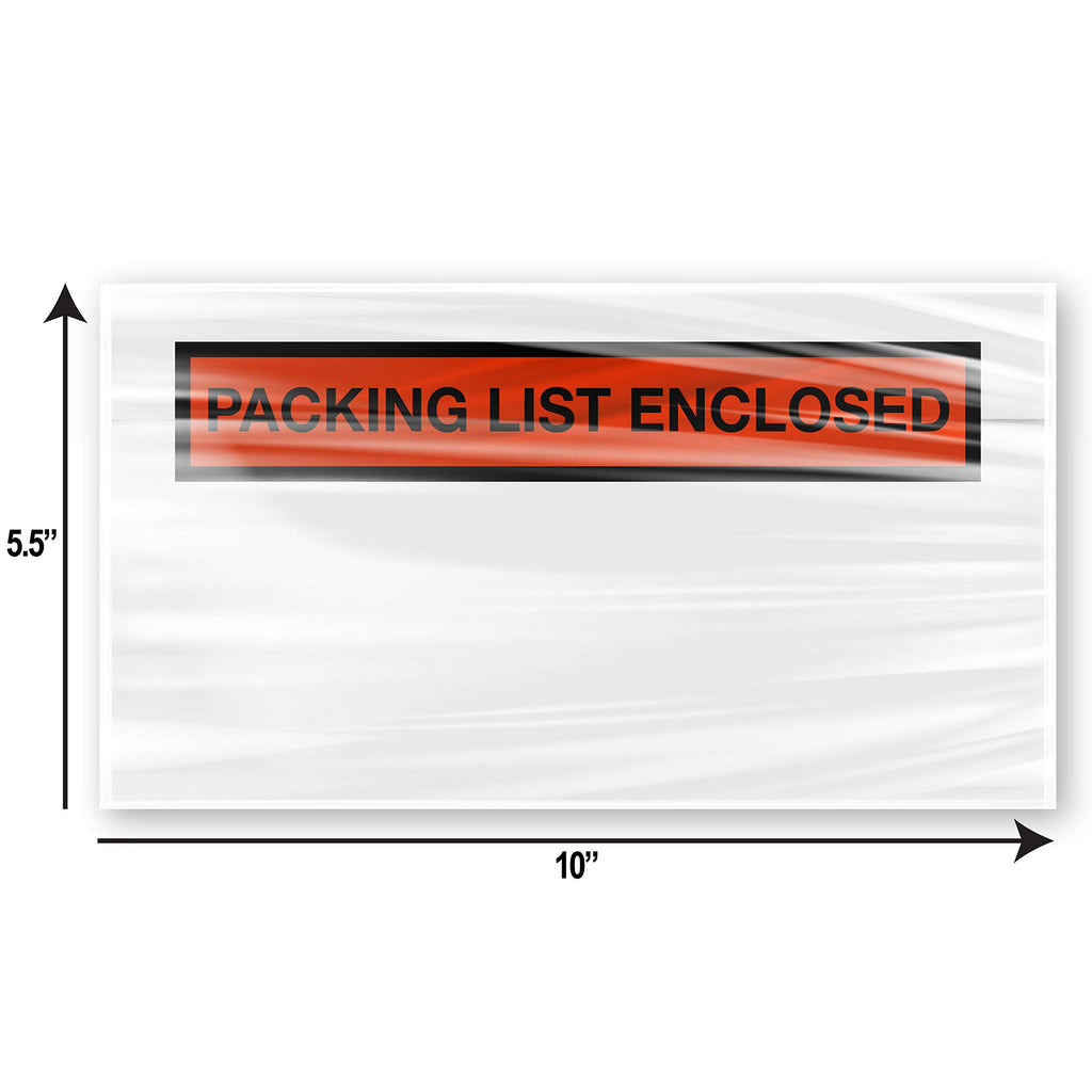 8NET 1000 Counts Packing List Envelopes 5.5’’ x 10’’, Clear Self-Adhesive, Packing Slips Invoice Mailing Packing