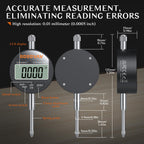 BOBOVAV 0-1"(0-25mm)/0.0005"(0.01mm) Digital Dial Indicator,Inch/MM Switch