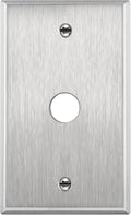 ENERLITES 0.625" Diameter Hole Metal Wall Plate, Size 4.50" x 2.76" Silver