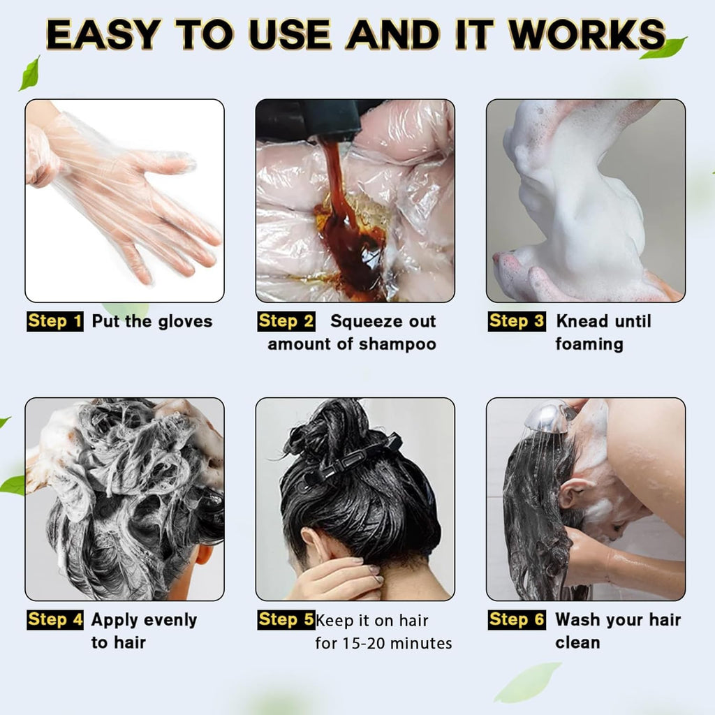 Dark Brown Hair Dye Shampoo 3 in 1 for Gray Hair