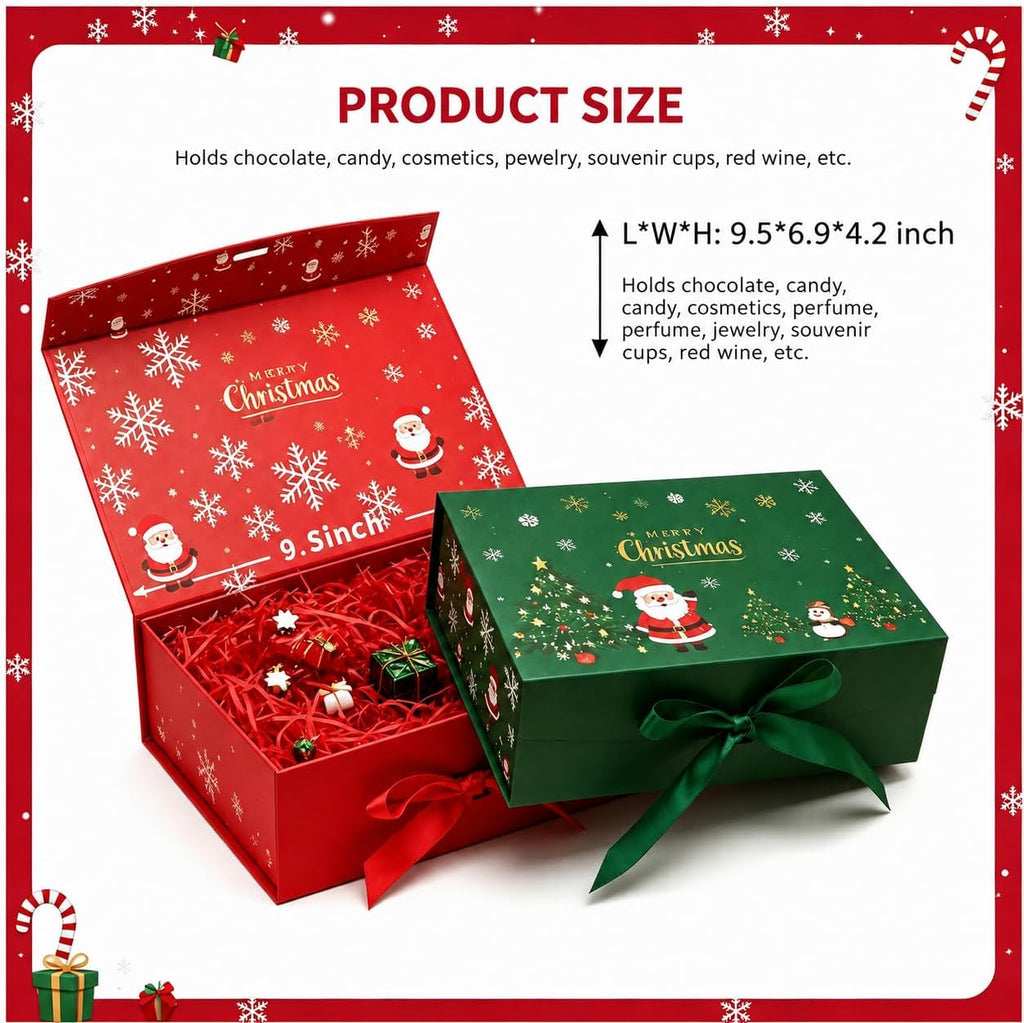 Christmas Gift Box, 12.6 x 8 x 4.4 in, Magnetic Lid