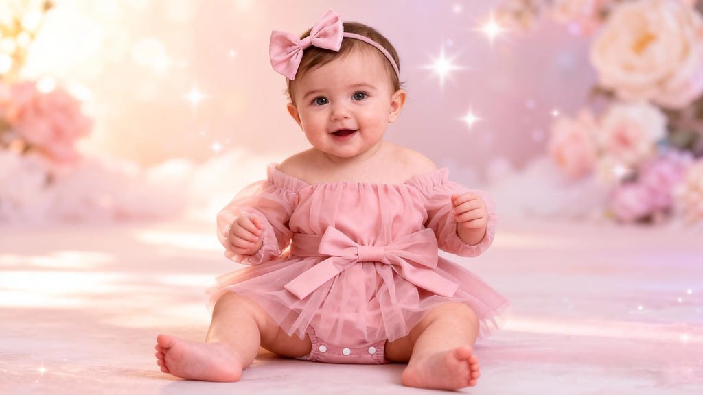 Newborn Baby Girl Romper Dress Flower Embroidery Tutu Princess Long Sleeve One-Piece Bodysuit Cake Smash Outfit
