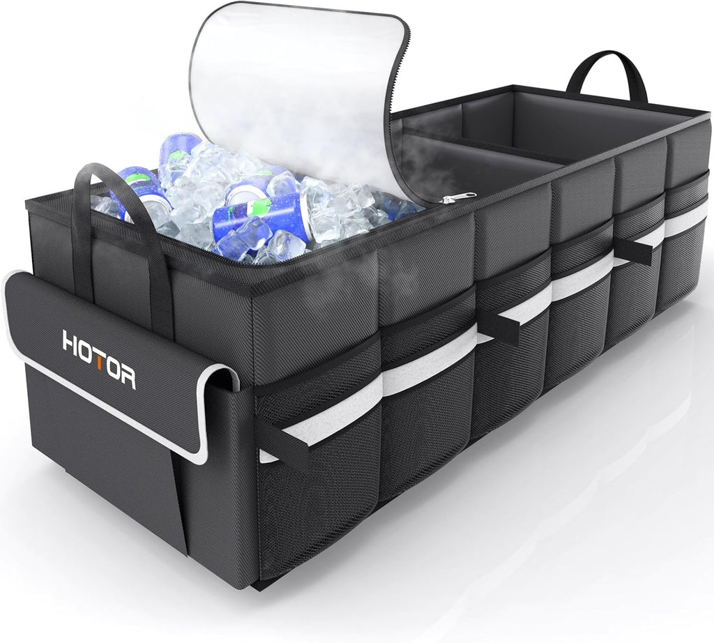 Trunk Organizer - Car Organizer with Built-In Leakproof Car Cooler, Collapsible Trunk Organizer with Cooler for Car
