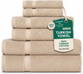 100% Turkish Cotton Bathroom Towel Set of 6-Piece, Taupe | 630 Gsm Thick Super Soft Highly Absorbent 2 Bath + 2 Hand