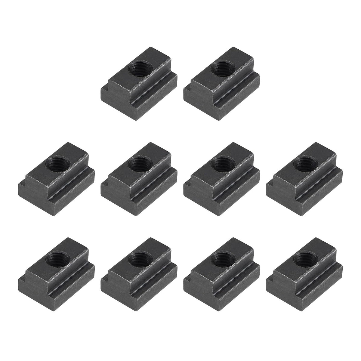 uxcell M8 Thread T Slot Nuts Alloy Steel Black Oxide Finish 10Pcs