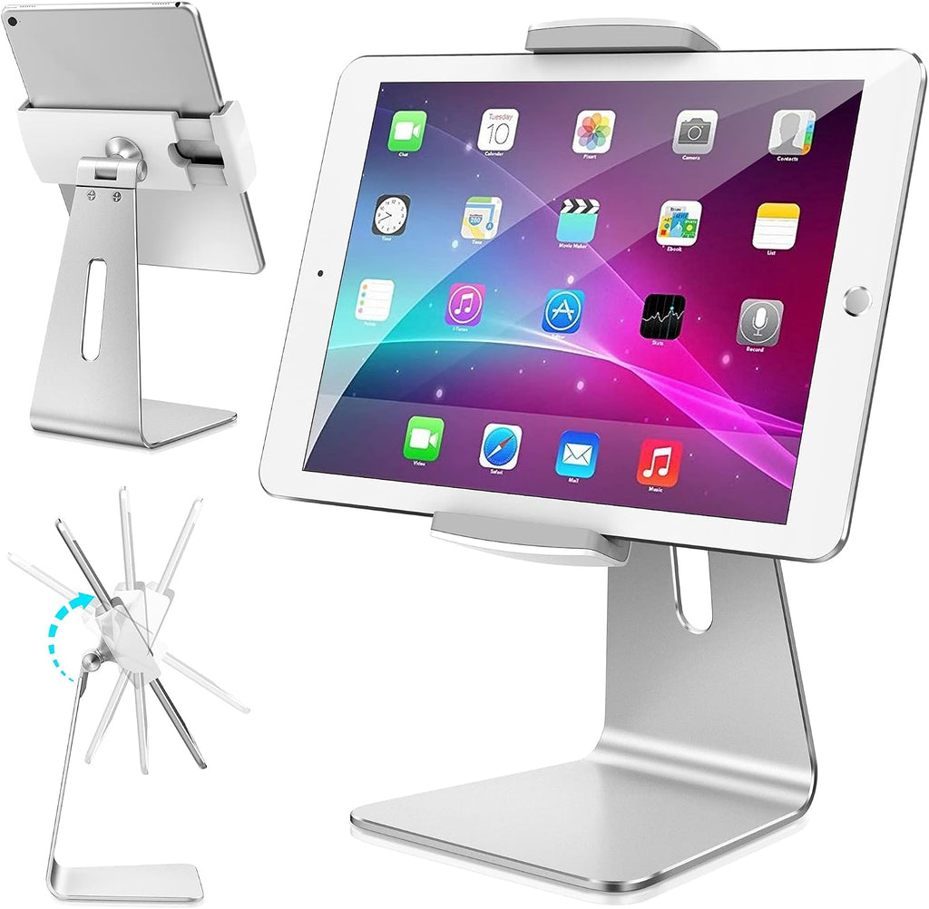 Elegant Tablet Stand, Aluminum iPad Stand Holder, Desktop Kiosk POS Stands for 7-15.6 inch iPad/Portable Monitor