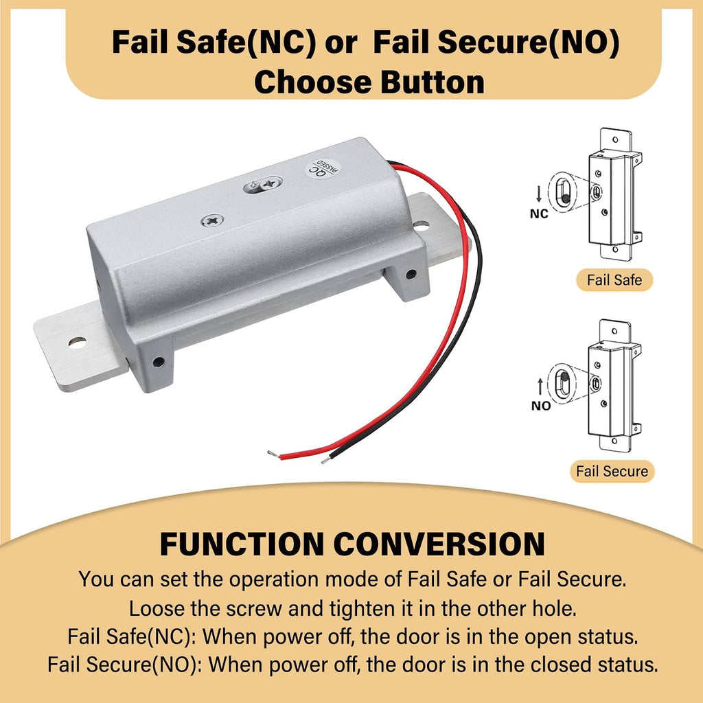 Heavy Duty Electric Door Strike Lock，ANSI Standard Fail-Secure/Fail-Safe Electric Strike Lock for Door Access Control