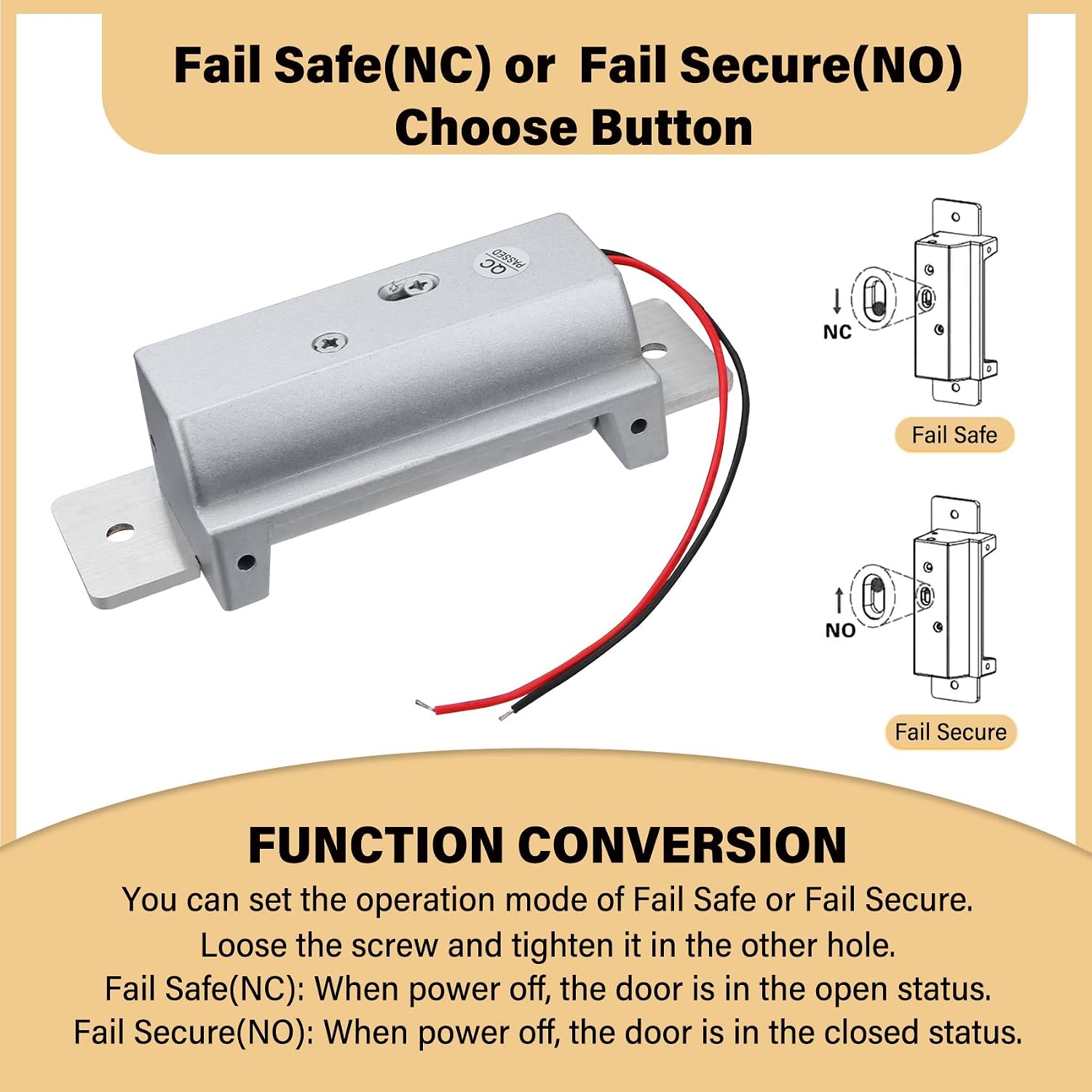Heavy Duty Electric Door Strike Lock，ANSI Standard Fail-Secure/Fail-Safe Electric Strike Lock for Door Access Control