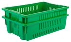 Hudson Exchange 20 x 13 x 5.6" (4 Pack, 4.5 Gallon) Agricultural Nest and Stack Vented Crate Handled Storage