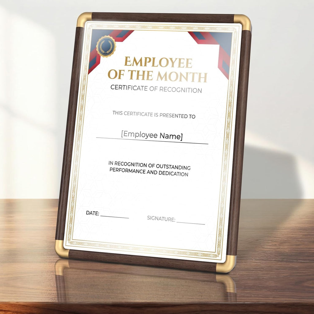 Awards and Trophies, Certificate Frames, Wood Plaque, A4 Size | Display Award Frame, Suitable for Showcasing Employee
