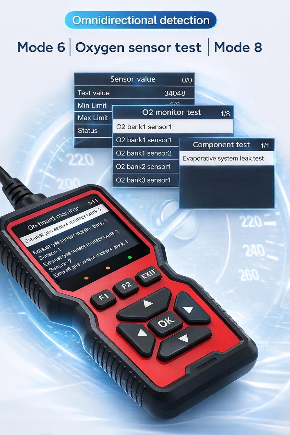 V519 OBD2 Scanner Diagnostic Tool, Car Code Reader with 35,901 Built-in DTC Lookup, Check Engine Light Reader, Live