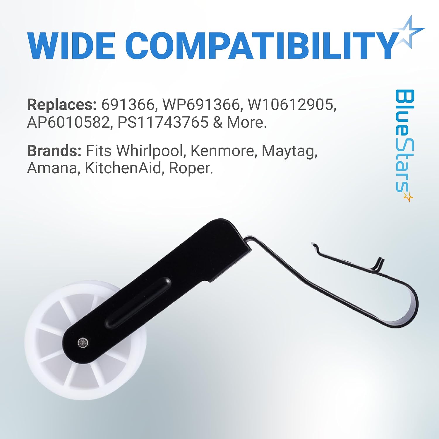 Upgraded 691366 Dryer Idler Pulley - Compatible with Whirlpool Kenmore Maytag Roper Dryers - Replaces W10612905