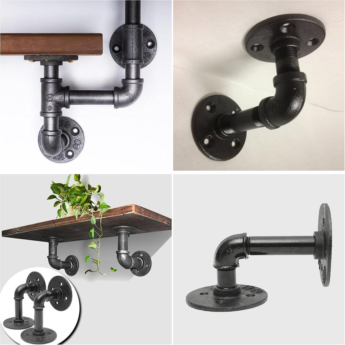 DSDS 20 PACK 1/2" Pipe Fitting Elbow, Rustic Industrial Style Black Malleable Iron Pipe Elbow for Home Decor