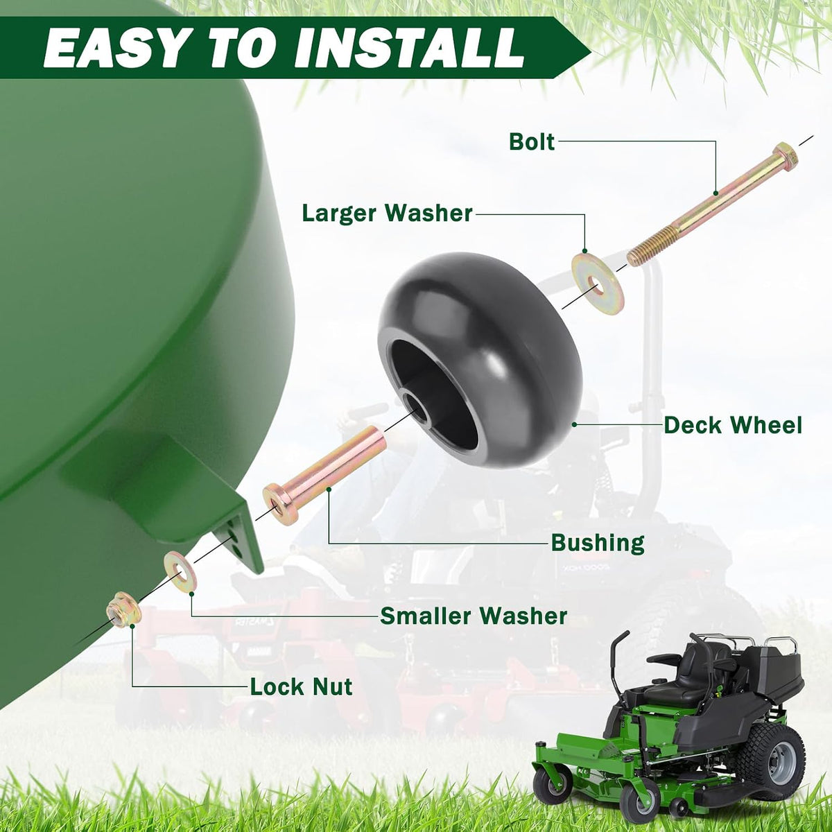 CheeMuii 4Pack Lawn Mower Deck Wheels Kit for 022-5234-98 103-4051 103-7263