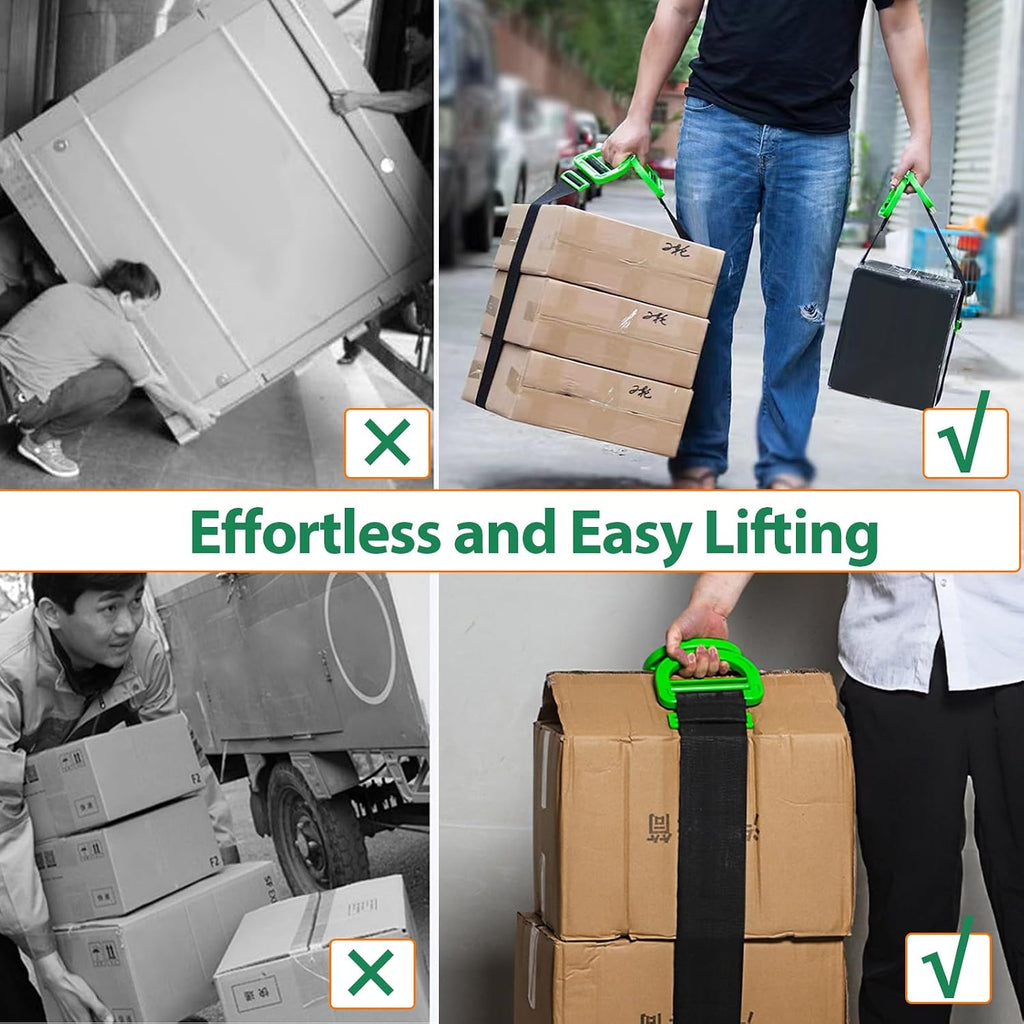 Adjustable Moving Straps, 2Pack 1-Person Handle Moving Lifting Straps for Moving Refrigerator,Furniture, Boxes