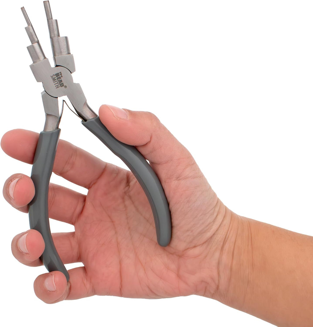 Wire Looping Pliers | Create 6 Sizes (Ranging 2-9mm) of Loops & Jump Rings, 5.5" long (140mm), Polished Steel Head &