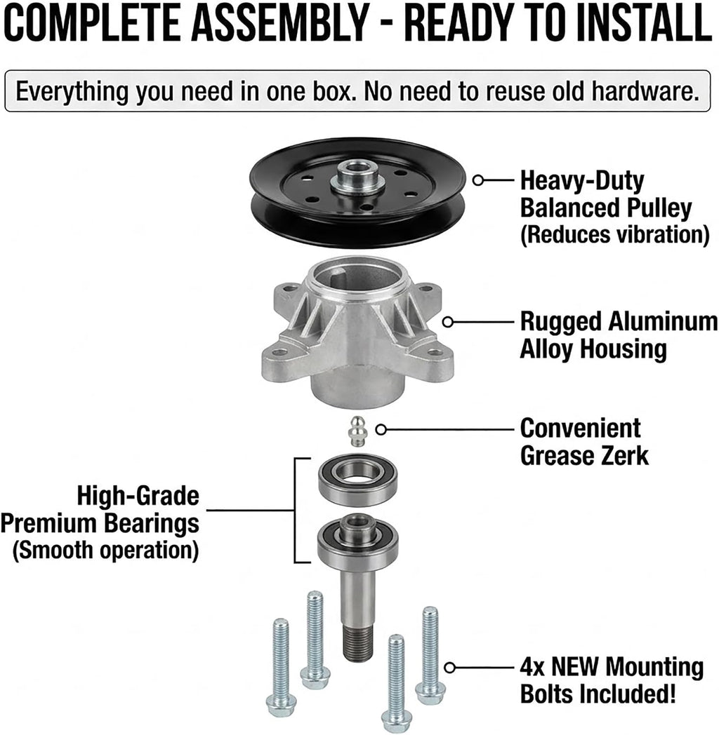 618P09236 Mower Deck Spindle Assembly Mandrel for Cub Cadet XT1-GT54 ZT1-54 ZT2-54 (54" Deck) - Replaces 618-09236