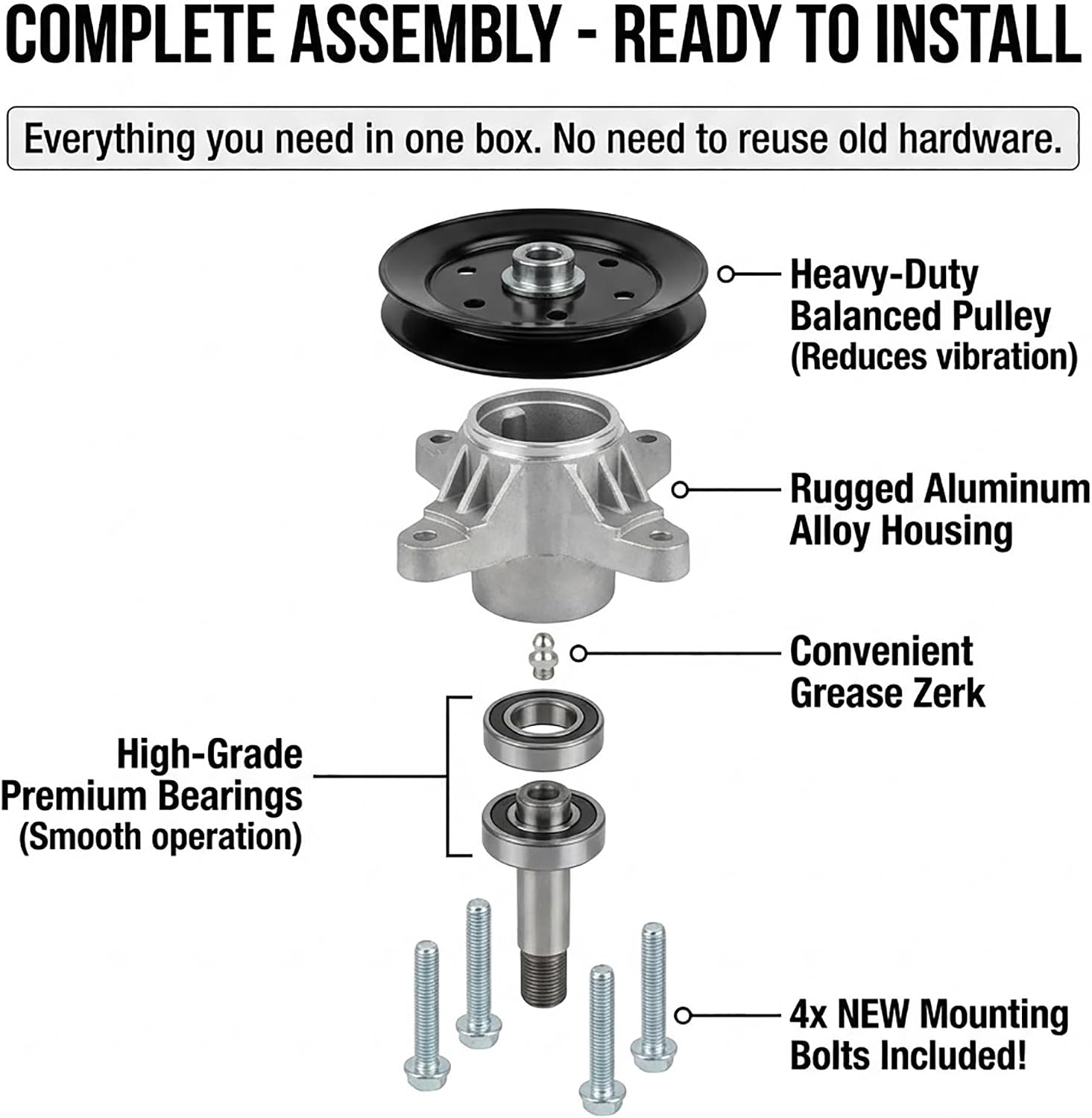 618P09236 Mower Deck Spindle Assembly Mandrel for Cub Cadet XT1-GT54 ZT1-54 ZT2-54 (54" Deck) - Replaces 618-09236