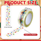2 Roll Christmas Packing Tape Holiday String Lights Gift Wrap