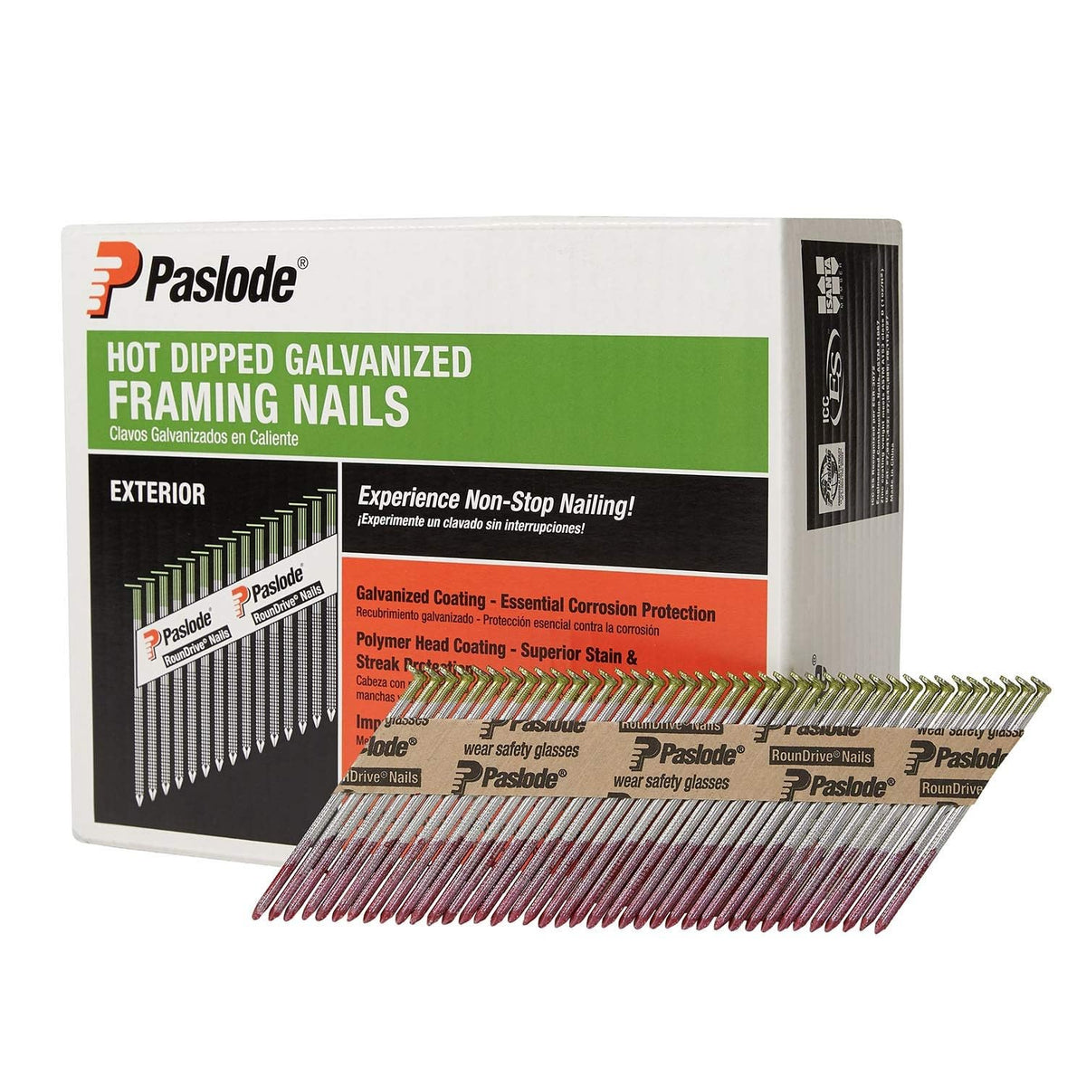 30 Degree Galvanized Framing Nails, 3" x .120", Ring, 2000 Ct