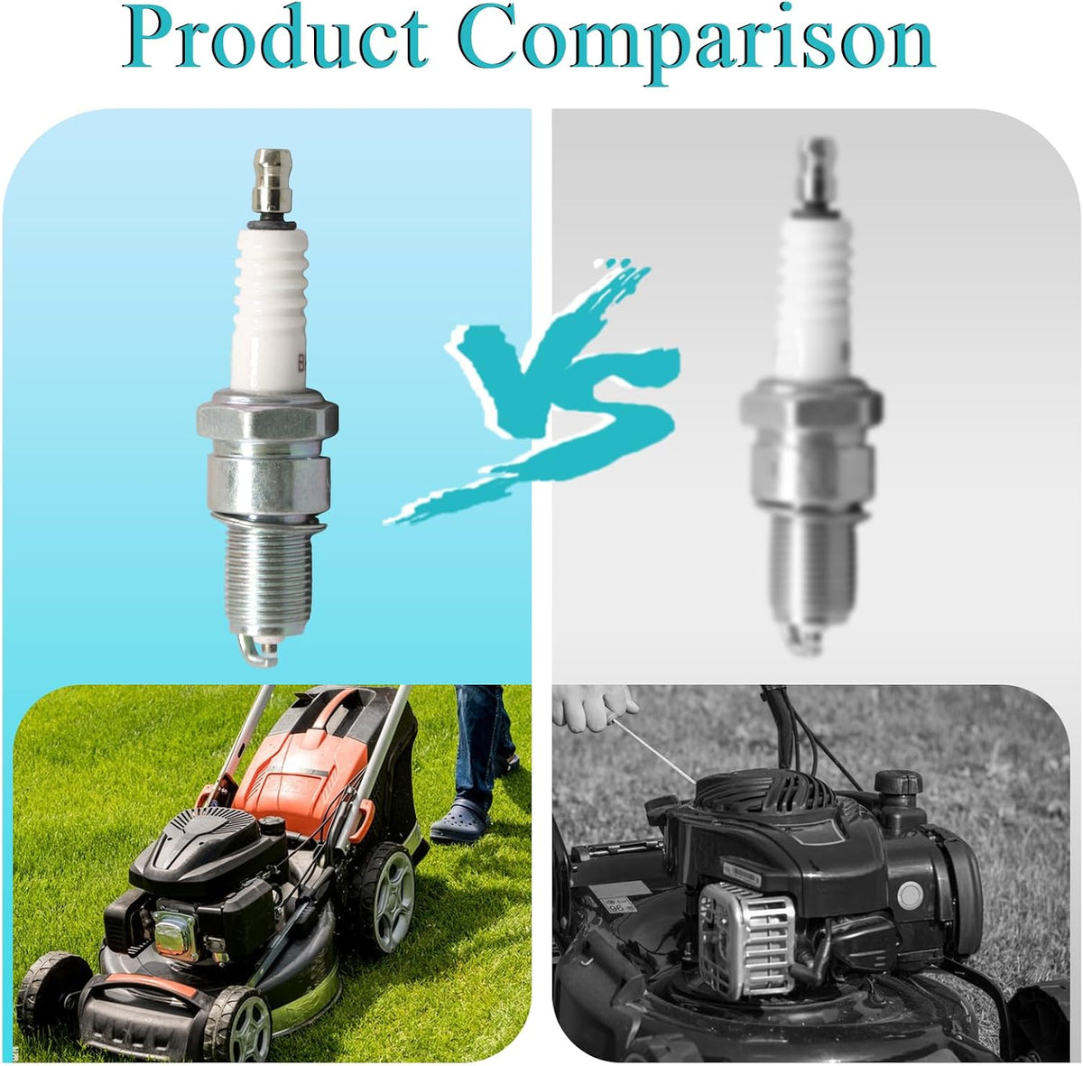 BPR4ES Spark Plug Replacement for NGK 6578 7222, 12PCS Spark Plug for Kawasaki 92070-7004 John Deere M805853 Arien 9873 Motorcycle Lawn Mower