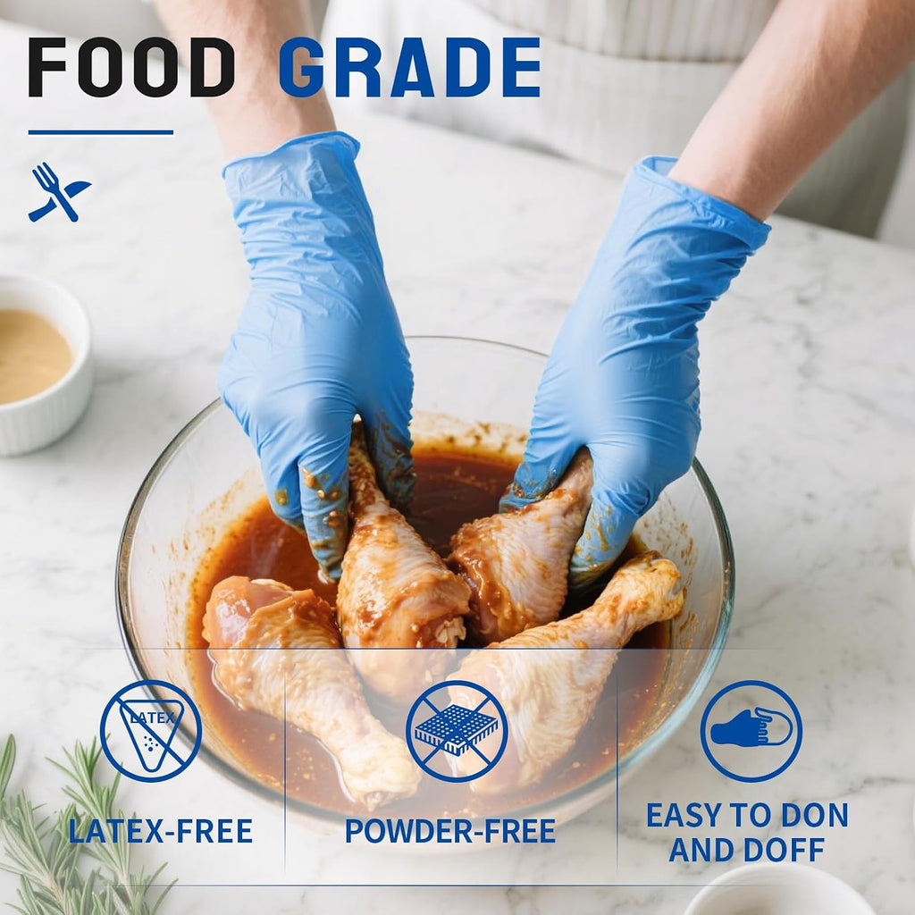 Nitrile Disposable Medical Exam Gloves 4mil 100PCS Cleaning Food Glove | Powder-free, Latex-free