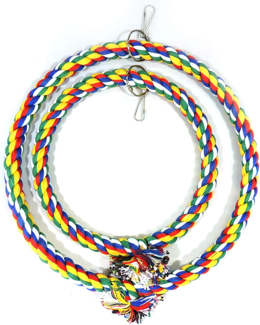 Bird Swing, Cage Hanging Cotton Rope Swing Bite Resistance Perches Boredom Breaker for Budgie, Cockatiels, Conures