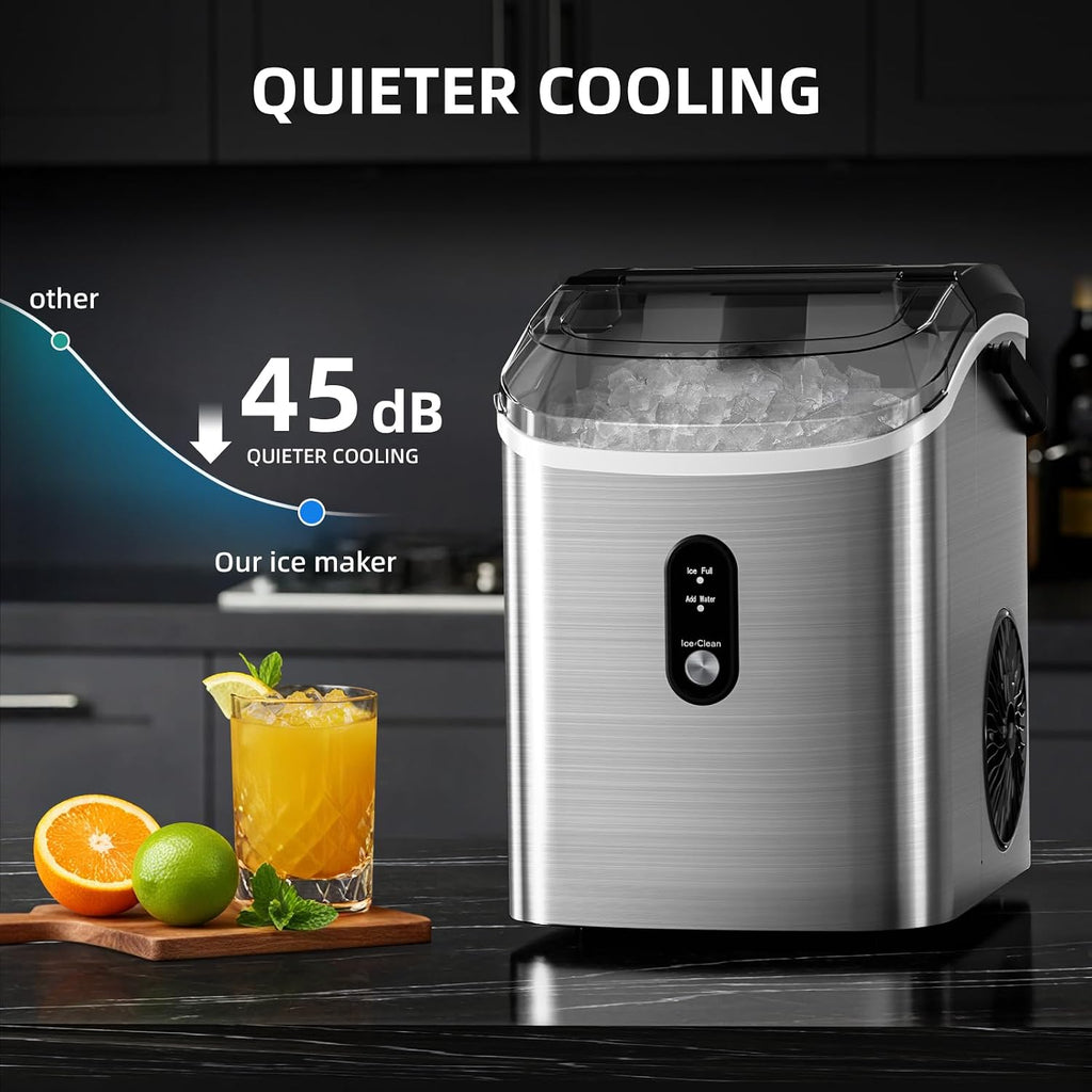 Nugget Ice Maker Countertop with Soft Chewable Ice