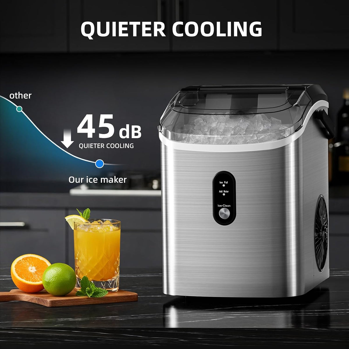 Nugget Ice Maker Countertop with Soft Chewable Ice