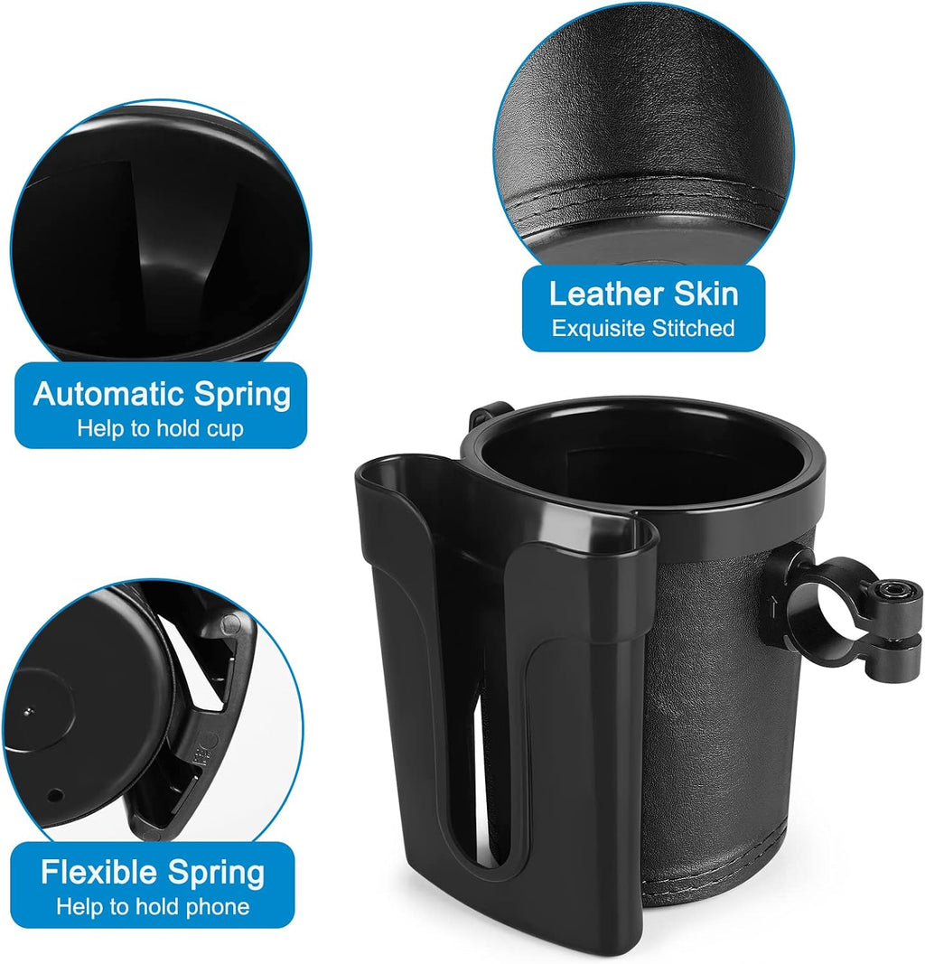 3-in-1 Bike Cup Holder with Cell Phone Keys Holder, Bike Water Bottle Holders, Universal Bar Drink Cup Can Holder for