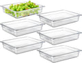 6-Pack 1/2 Size 2.5" Deep NSF Polycarbonate Food Pans | Dishwasher & Freezer Safe Clear Container for Prep Tables