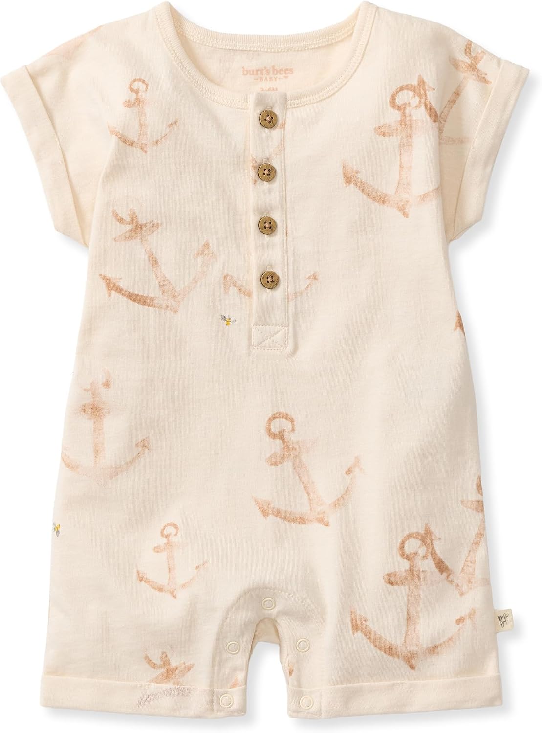 Baby Boys' Short Sleeve Rompers, 100% Organic Cotton One-piece Coverall and Layette Set