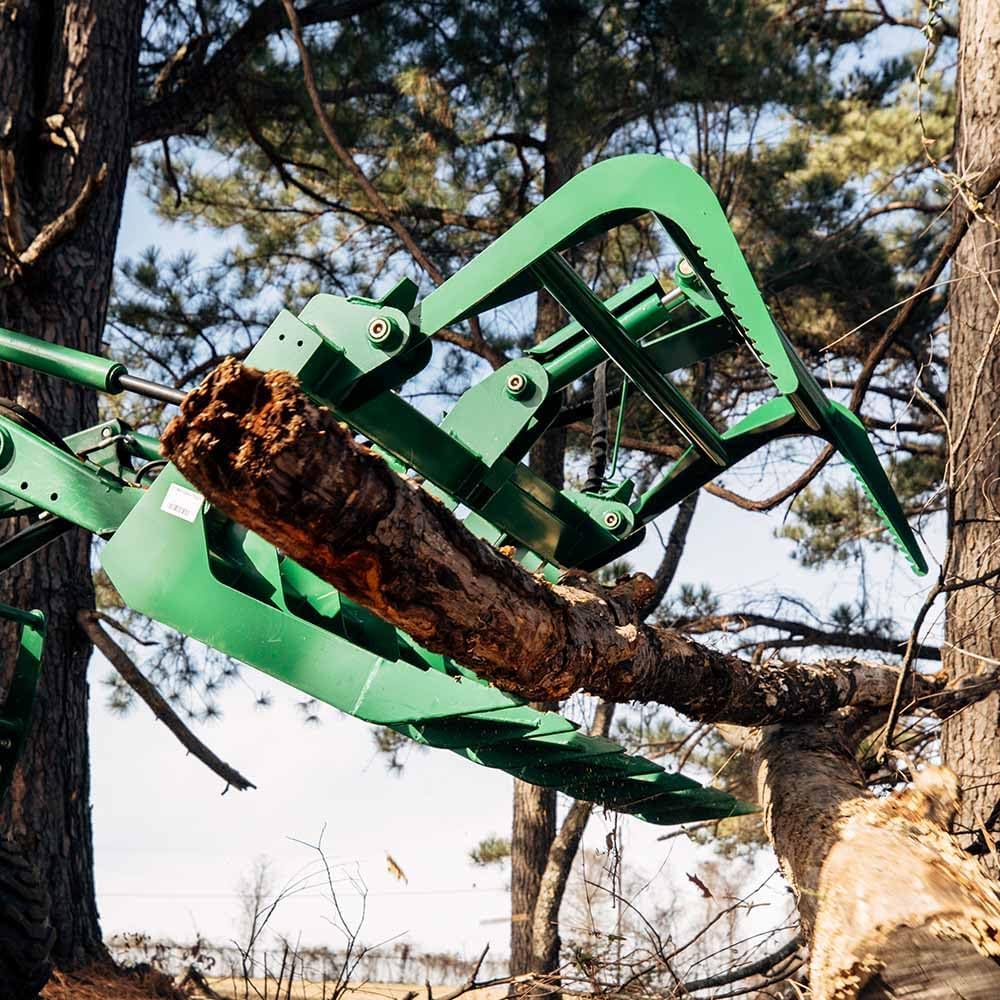 48" Grade 50 Economy Series Root Grapple Bucket Fits John Deere Hook and Pin Connection, Single Cylinder Hydraulic