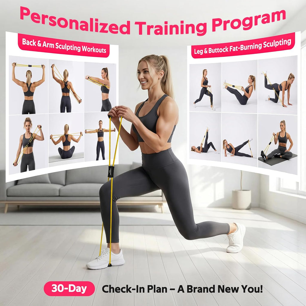 Figure 8 Fitness Resistance Bands with Handles - Exercise Tube Band Set of 3 for Arm and Shoulder Stretch, Rope 8