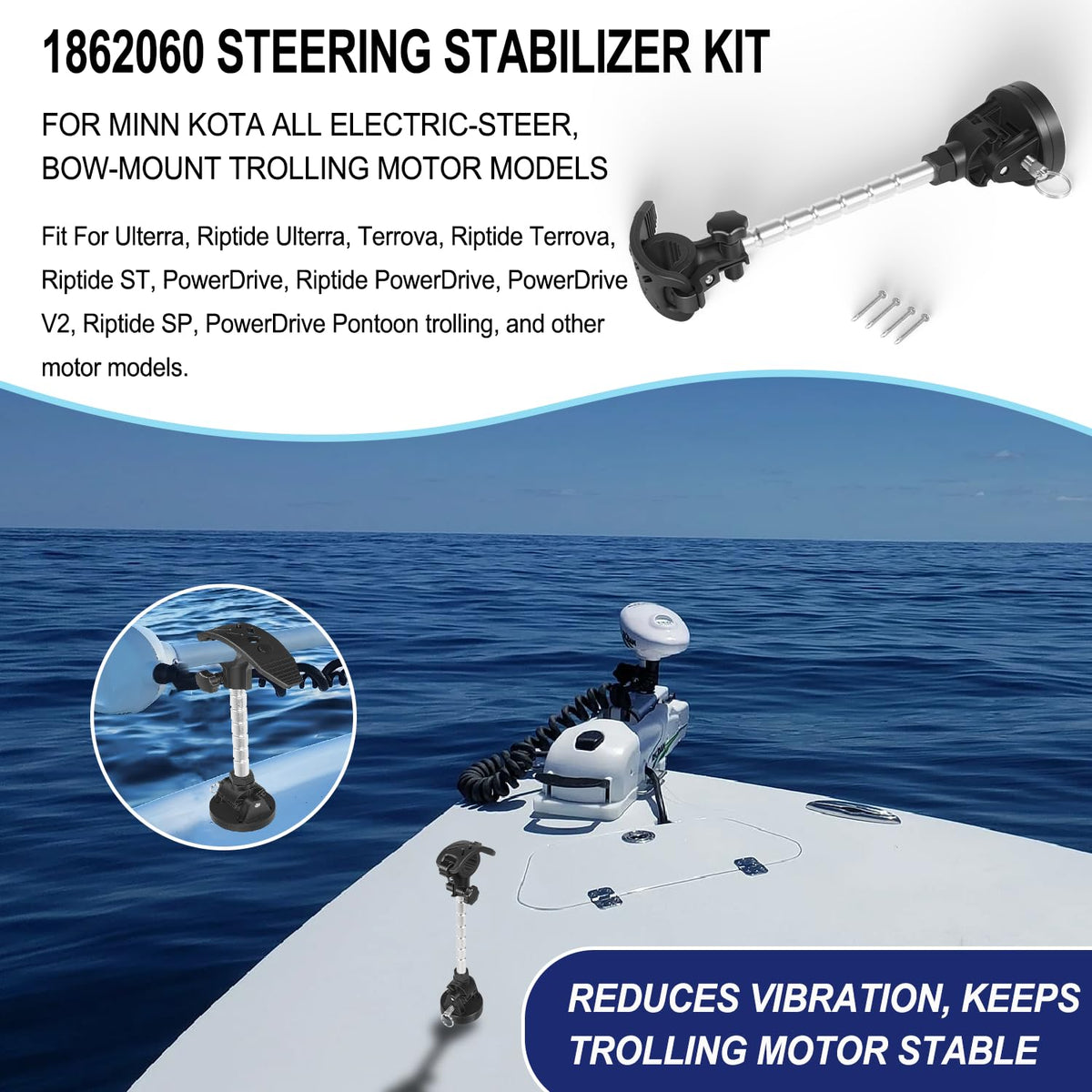 MKA-60 Stabilizer Kit 1862060 Bracket Supports For Minn Kota Trolling Motor