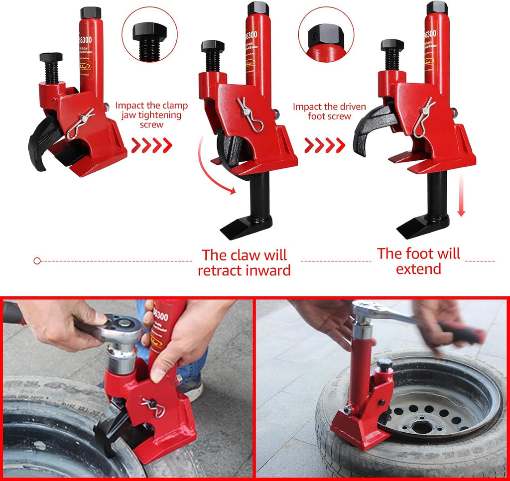 BESTOOL Manual Tire Bead Breaker with Bead Clamp for ATV & Tractor Tires