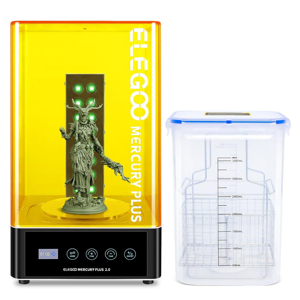 Mercury Plus 2.0 Wash and Cure Station and ELEGOO ABS-Like Resin 3.0 Pro 3D Printer Resin Grey 1000g