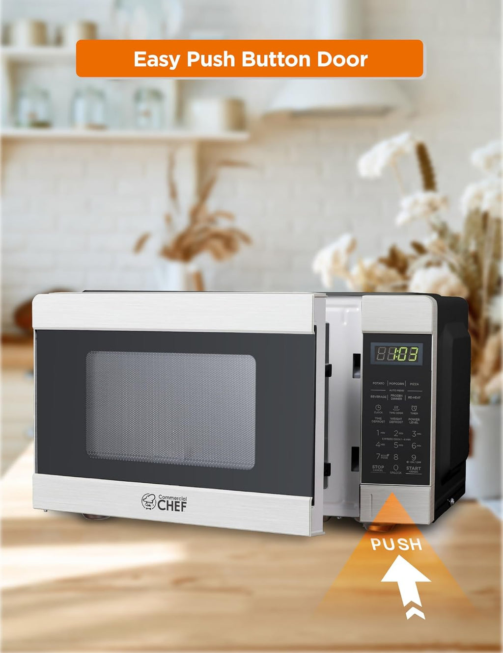 0.9 Cu. Ft. Countertop Microwave Oven, CHM009 | Touch Controls with Digital LED Display, 900W Small Microwave, 10”