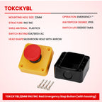 TOKCKYBL Emergency Stop Push Button Switch with Box, 660V 10A Weatherproof